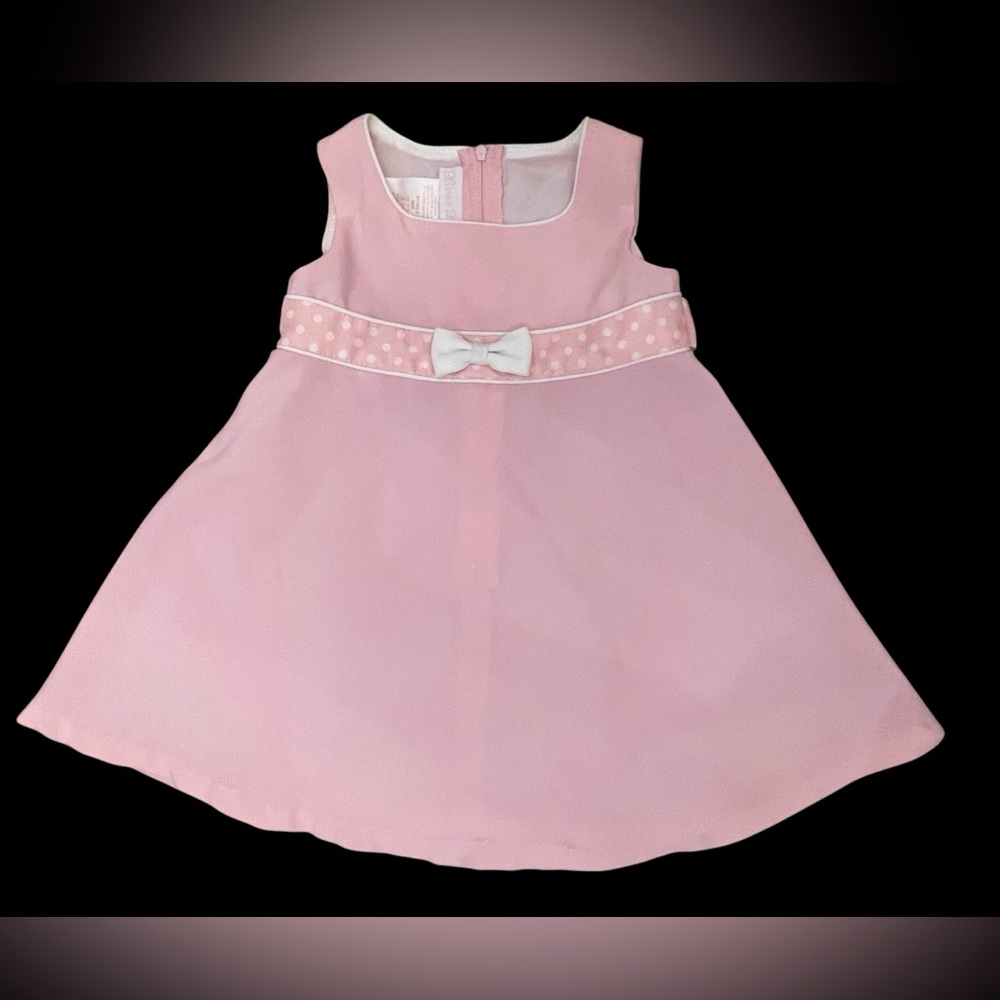 Bonnie Baby Pink Sleeveless Kids Dress with Bow